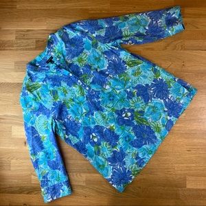 L Talbots Summer Resort Blouse Top